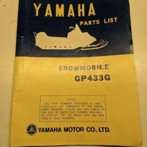 Original Yamaha Parts List Book Model Gp433G 1974 890-28198-60 Snowmobile Manual