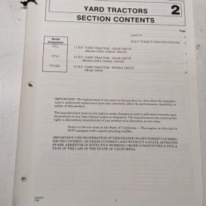 Gilson Operator Owner Manual Service Setup Yard Tractor 52083 52084 A B 52098