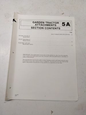 Gilson Operator Owner Manual Service Tractor Attachments 63631 63619 63633