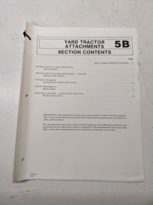 Gilson Operator Owner Manual Service Tractor Attachments 63640 63668 63660