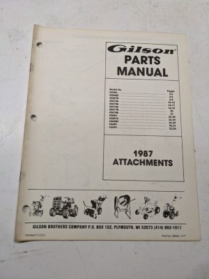 Gilson Parts Manual List Book Catalog 1987 Attachments 62544 63676A 63677B 63690