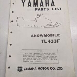 Original Yamaha Oem Parts List Book Model Tl433F 1973 874-28198-80 Snowmobile