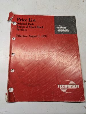 Tecumseh Engine Price List 1997 Repair Parts Short Block Peerless Book