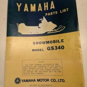 Original Yamaha Parts List Book Model Gs340 1975 A80-28198-60 Snowmobile Manual