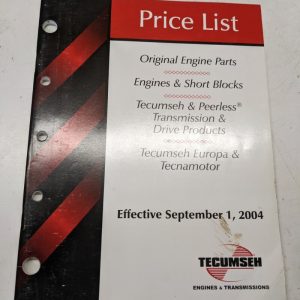 Tecumseh Engine Price List 1997 Repair Parts Short Block Peerless Book