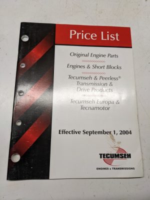 Tecumseh Engine Price List 1997 Repair Parts Short Block Peerless Book