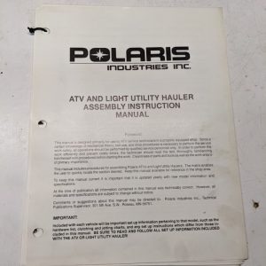 Polaris Atv Hauler Utv Assembly Instruction Manual 1996 Covers Many Models