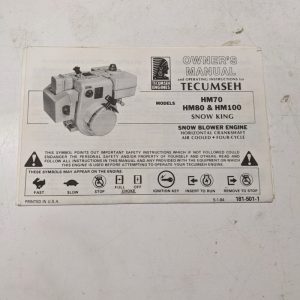 Tecumseh Owner Operating Maintenance Manual Hm70 80 100 Engine Snow King