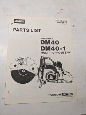 Homelite Parts List Book Catalog Manual Multi Purpose Saw Dm40-1 17629