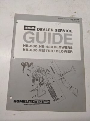 Homelite Manual Service Guide Jacobsen Blowers Hm- 280 480 680 Mister 17806 1985