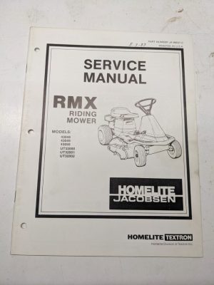 Homelite Manual Service Guide Jacobsen Rmx Riding Mower 43048 49 50 1983 99037-5