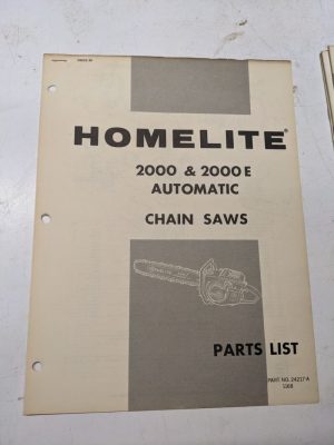 Homelite Parts List Book Catalog Manual Chain Saws 2000 E Automatic 24217-A 1168
