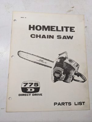Homelite Parts List Book Catalog Manual Chain Saws 775 D Direct Drive 23798