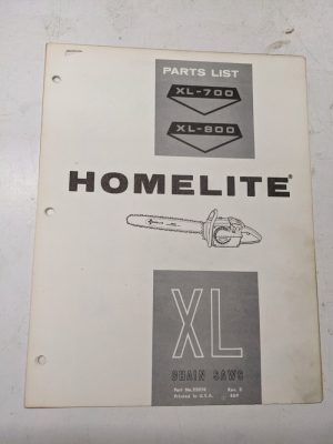 Homelite Parts List Book Catalog Manual Chain Saws Series Xl-700 800 23974 Rev 3