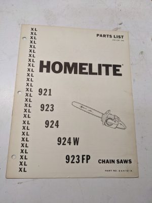 Homelite Parts List Book Catalog Manual Chain Saws Xl 921 923 924 W Fp 22410-A