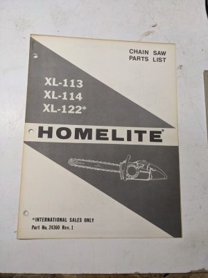 Homelite Parts List Book Catalog Manual Chain Saws Xl 113 114 122 24360 Rev 1
