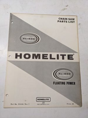 Homelite Illustrated Parts List Book Catalog Manual Chain Saws Xl 400 24443