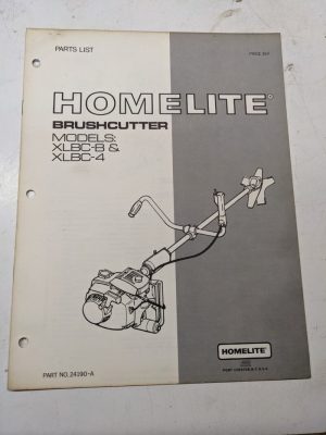 Homelite Illustrated Parts List Book Catalog Manual Brushcutter Xlbc B 4 24190