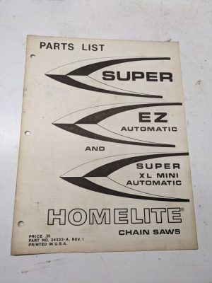 Homelite Illustrated Parts List Book Catalog Manual Chain Saws Super Xl Ez Mini