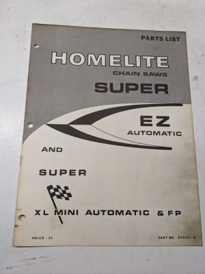 Homelite Illustrated Parts List Book Catalog Manual Chain Saws Super Xl Mini Ez