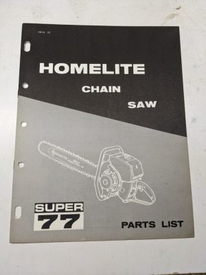 Homelite Illustrated Parts List Catalog Manual Chain Saws Super 77 23930 Rev2