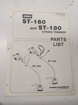 Homelite Illustrated Parts List Book Catalog Manual Trimmer St 160 180 17813