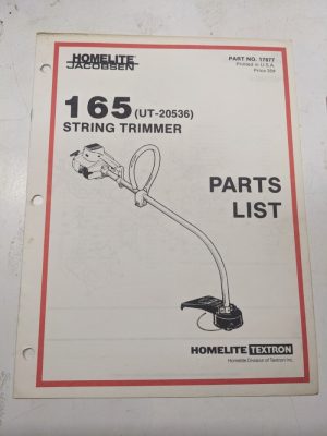 Homelite Illustrated Parts List Book Catalog Manual Trimmer St165 17877 Ut-20536