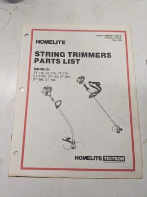 Homelite Illustrated Parts List Book Catalog Manual Trimmer St 145-485 17968-A