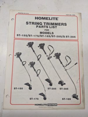 Homelite Illustrated Parts List Book Catalog Manual Trimmer St 145-485 17968