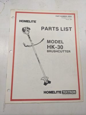 Homelite Illustrated Parts List Book Catalog Manual Hk-30 18042 Brushcutter