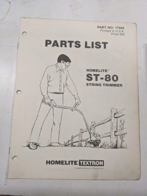 Homelite Illustrated Parts List Book Catalog Manual Trimmer St-80 17503