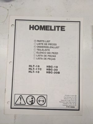 Homelite Illustrated Parts List Book Catalog Manual Trimmer Hlt Hbc 18586