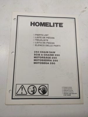 Homelite Illustrated Parts List Book Catalog Manual Chain Saws 250 18456