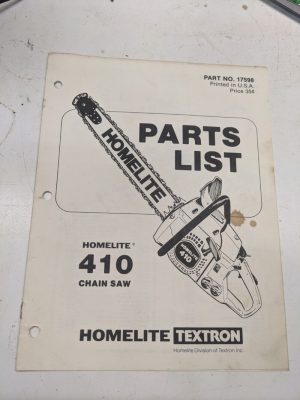 Homelite Illustrated Parts List Book Catalog Manual Chain Saws 410 Sl 17598
