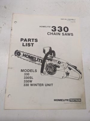 Homelite Illustrated Parts Book List Catalog Manual Chain Saws 330 Sl W Winter