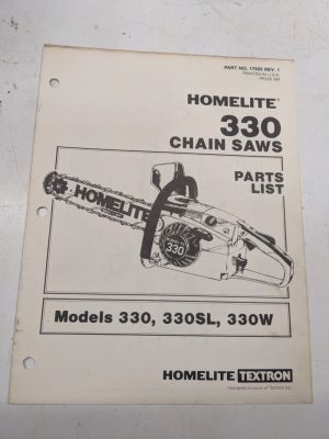Homelite Illustrated Parts Book List Catalog Manual Chain Saws 330 Sl W Rev 1