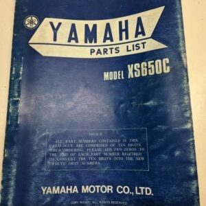 Original Yamaha Oem Parts List Book Model Xs650C 1975 584-28198-60 Manual
