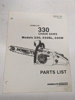 Homelite Illustrated Parts Book List Catalog Manual Chain Saws 330 Sl W 17505