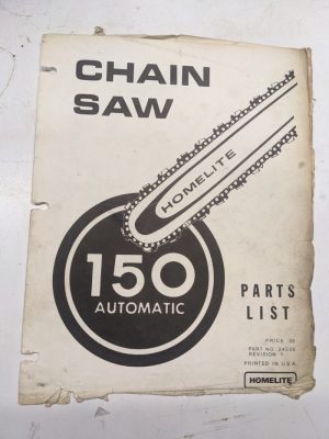 Homelite Illustrated Parts Book List Manual Chain Saws 150 24535 Rev 1