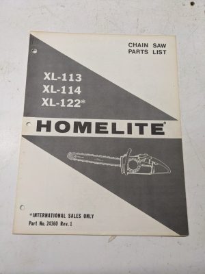 Homelite Illustrated Parts Catalog List Manual Chain Saws Xl 113 114 122 24360