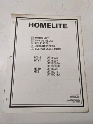 Homelite Illustrated Part List Book Manual Hedge Trimmer Hx Ht 16 17 19 21 18856