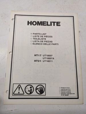 Homelite Illustrated Parts Catalog List Book Manual Hedge Trimmer Ht-17 21 18545