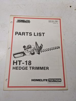 Homelite Illustrated Parts Catalog List Book Manual Hedge Trimmer Ht-18 17883