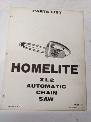 Homelite Illustrated Parts Catalog List Book Manual Chain Saws Xl2 24752