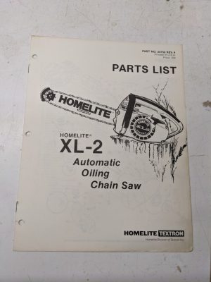 Homelite Illustrated Parts Catalog List Book Manual Chain Saws Xl2 24752 Rev 4
