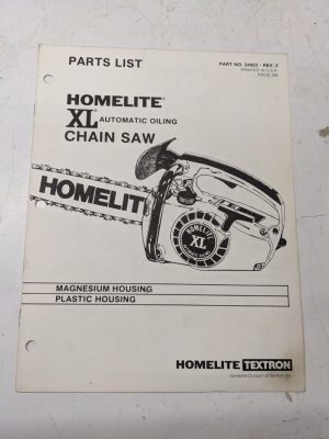 Homelite Illustrated Parts Catalog List Book Manual Chain Saws Xl 24923 Rev 2