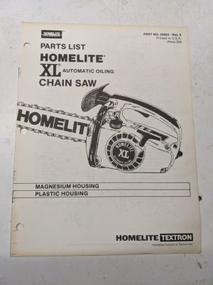 Homelite Illustrated Parts Catalog List Book Manual Chain Saws Xl 24923 Rev 3