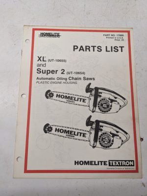 Homelite Illustrated Parts Catalog List Book Manual Chain Saws Xl Super 2 17868