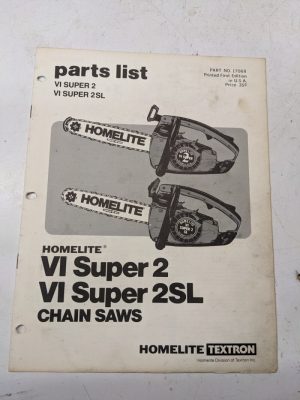 Homelite Illustrated Parts Catalog List Manual Chain Saws Vi Super 2 Sl 17068