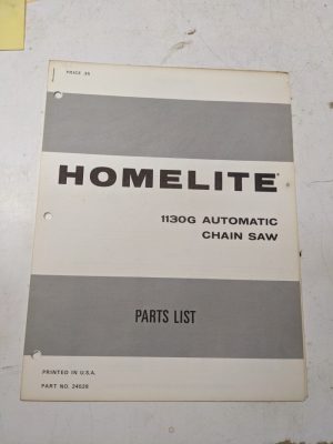 Homelite Illustrated Parts Catalog List Book Manual Chain Saws 1130G 24528